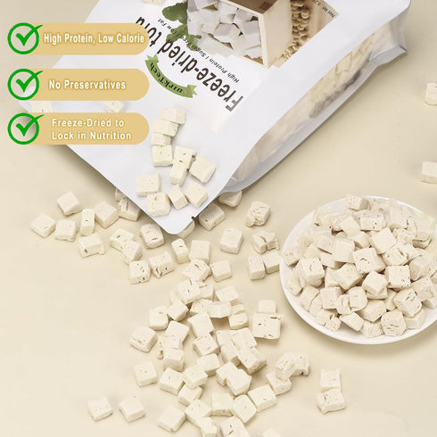 QuirkTech Cubes,5.29oz-Sized Freeze Dried Tofu High Protein Dehydrated Tofu Instant Vegan Food for Ramen Toppings, Miso