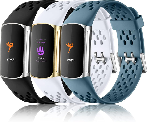 Maledan Compatible with Fitbit Charge 5/6 Bands, Soft Waterproof Replacement Wristbands Strap for Advanced Fitness