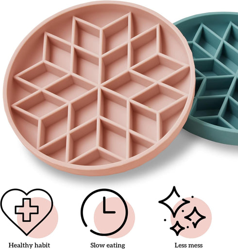 Slow Feeder Dog Bowls for Medium Small Large Breeds, Non-Slip Cat Bowl with Suction Cup, Durable Food-Grade Silicone