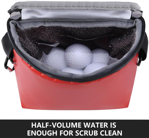 Golf Ball Cleaning Bag, Waterproof Exterior Golf Club Cleaning Bag with Coarse Fabric Liner