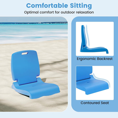 2 1 Pack) Goplus Poolside Chair for Edge of Pool, Foldable Portable Flip Seat w/Back Support & Handles, Lightweight