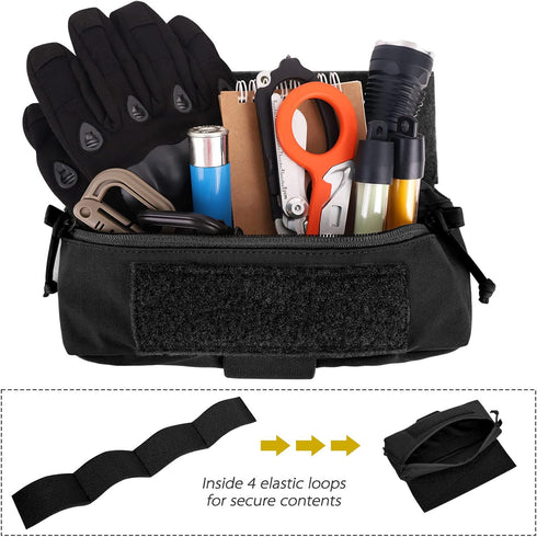 Pack PETAC GEAR Tactical Mini Drop Pouch Fanny Tool Pouch for Tactial Vest Chest Rig