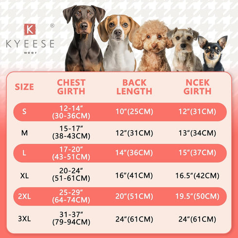 KYEESE Dog Coat, Warm Pet Winter Coat with Leash Hole, Windproof, Waterproof, Fleece Lined for Small Dogs