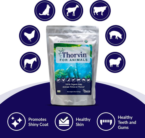 Organic Supplement for Skin, Coat, Digestion, and Optimal Health - Suitable for Dogs, Cats, Horses, Livestock - 3lb