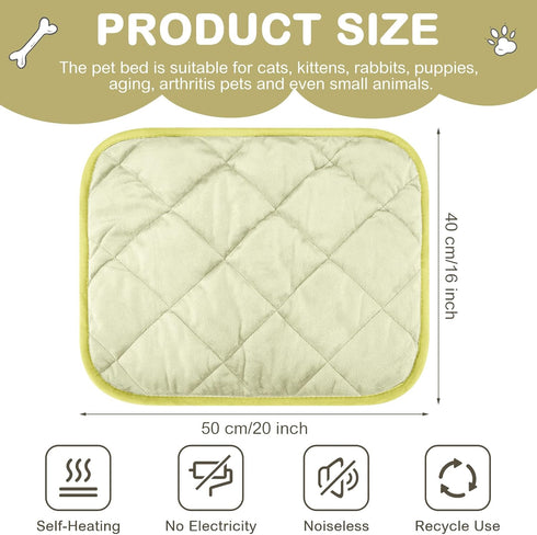 4 Pack Self Heating Cat Pad Self Warming Dog Mat Reflects Body Heat Extra Warm Thermal Pet Pad Washable Dog Cat Bed Crate Bed Mat Blanket for Outdoor and Indoor Pet (Beige,16 x 20 Inch)