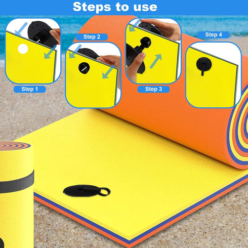 Lyreh Grommet Floating Water Mat Tether Kit, Plastic Premium Portable Floating Mat Straps Tether Rope Kit Practical