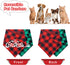 Malier Christmas Dog Bandanas 2 Pack, Classic Buffalo Plaid Triangle Bibs for Small Medium Large Dogs & Cats (Large,