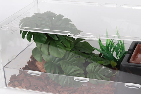 WOLEDOE Reptile Plants for Terrarium, Ball Python Tank Decor Accessories fit Bearded Dragon Crested Leopard Gecko