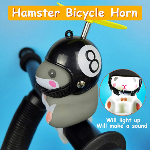 wonuu Cute Duck Bike Bell with Light and Hamster Bicycle Horn, Dashboard Decoration Toy for Motorcycle
