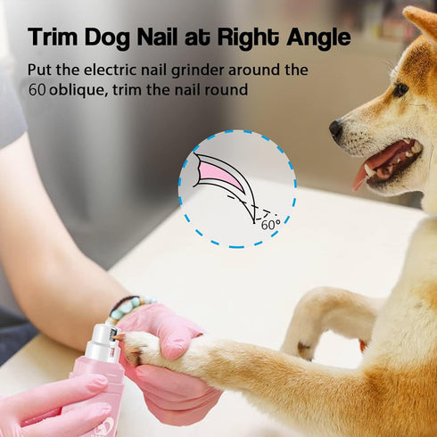 Trimmer Set, an All-in-one Dog Nail with Low Noise Design, Rechargeable, Cordless Electric Quiet pet Nail File Suitable