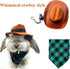 Set Rabbit Hat Scarf Pet Cowboy Cosplay Outfits Funny Halloween Costume Stuff for Small Animals Bunny Guinea Pig Ferret