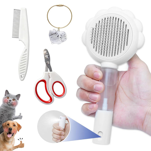 Cat Brushes For Indoor Cats, Cat Shedding Brush With Pet Flea Comb