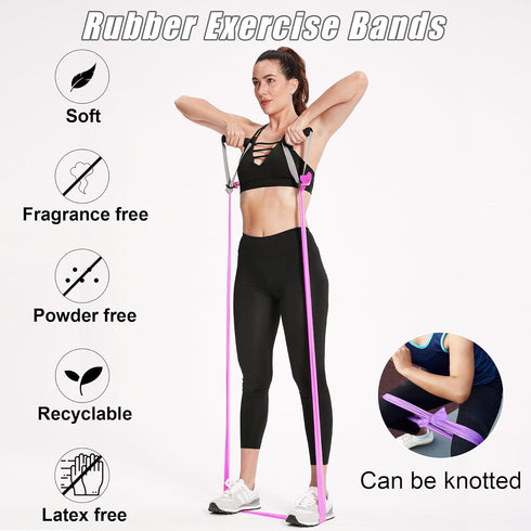 Resistance Bands for Working Out, Physical Therapy Bands Set for Stretching, Yoga, Pilates, Gym, Home Exercise