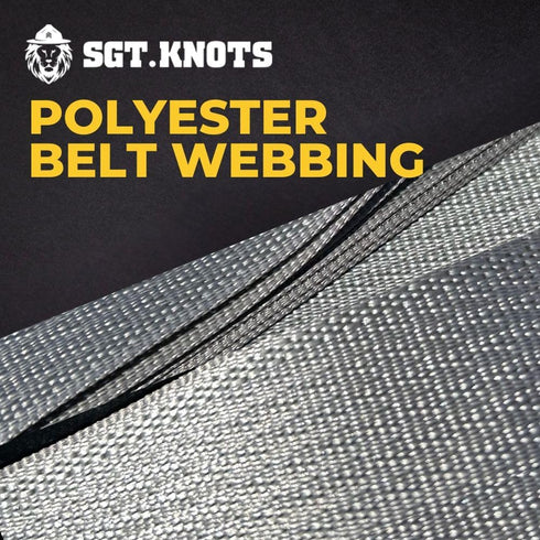SGT KNOTS Heavy Duty Belt Webbing - 100% Polyester Straps for Cargo, Harnesses, Canoe Seats, Climbing Uses (2" x 10ft,