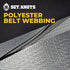 SGT KNOTS Heavy Duty Belt Webbing - 100% Polyester Straps for Cargo, Harnesses, Canoe Seats, Climbing Uses (2" x 10ft,