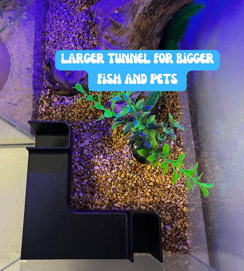 Chatelet XL Corner Tunnel - Unique Underground Viewing Tunnel for Fish & Shrimp Hideout, Made in USA