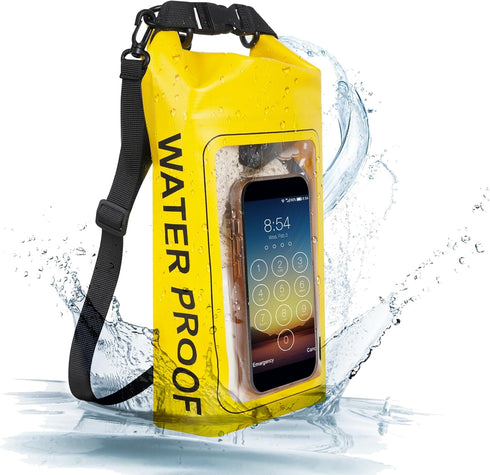 IP68 Waterproof Dry Bag 2L - Roll Top Pool Bag with Phone Pouch, Large Waterproof Accessories for Kayaking & Camping