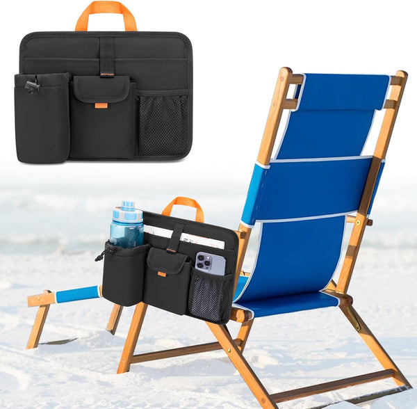 Beach Chair Cup Holders, Arm Organizer for Camping with 2 Self-Adhesive Fastener