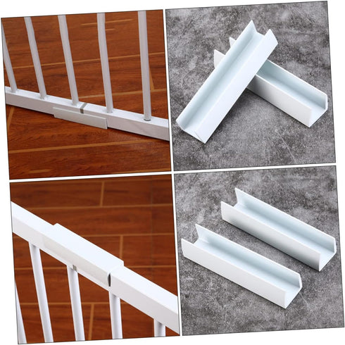 12 Pcs Safety Door Reinforcement Tools, Baby Gate and Stair Reinforcement Parts for Kids, White PVC Fence