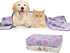 Dono 1 Pack 2 Dog Blankets, Soft Fluffy Cute Paw Pattern Fleece Pet Blanket, Warm Sleep Mat, Cute Print Design Puppy