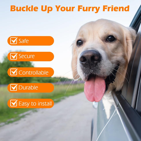 PetBonus Dog Seat Belt for Car, Durable Rope Dog Car Harness Seatbelt for Vehicle, Pet Tether Safety Restraint