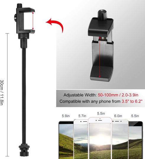 Lixada Kayak Phone Mount - Universal Boat Bracket Canoe Camera Holder with Flexible Long Arm