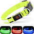 BSEEN Light Up Dog Collar, Rechargeable LED Reflective Pet Glow Collar for Night Walking (Neon Green, Medium)