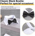 Segarty Black Bow Tie Dog Collar, Adjustable White Tux Bowtie for Small Pets, Formal Necktie for Cats Puppies