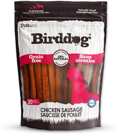 Palz&Co Chicken Sausage Dog Treats - 20 Pack of All-Natural Grain-Free Chews