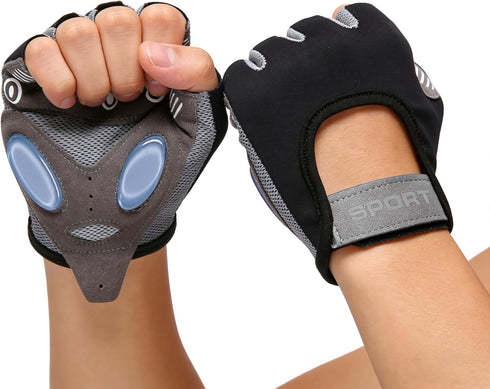 OVOY Non-Slip Breathable Workout Fingerless Gloves for Men Women, Gym Fitness Gloves for Training, All Gym Exercises
