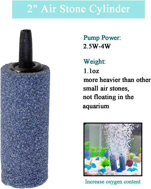AQUANEAT 12 Pack 2 Inch Aquarium Air Stones, Bubble Diffuser, Aerator Stone for Fish Tanks and Hydroponics