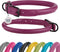 Rolled Leather Dog Collar - Soft Round Collars with ID Tag for Small, Medium, Large Dogs (11-14 inch, Pink Berry)