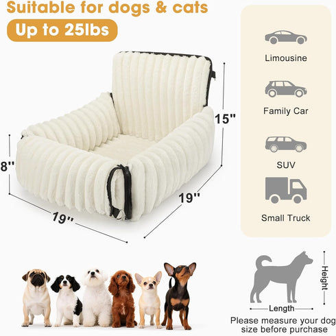 6-in-1 25 lbs, MIXJOY Dog Car Seat for Small/Medium Dogs up to Multi-Functional Dog Carrier for Car with Detachable