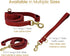 Blazing Paws Vibrania Heavy Duty Dog Leash, 6 Ft Thick Distressed Leather, Cherry Red with Side Ring (6 Ft L x 1" W)