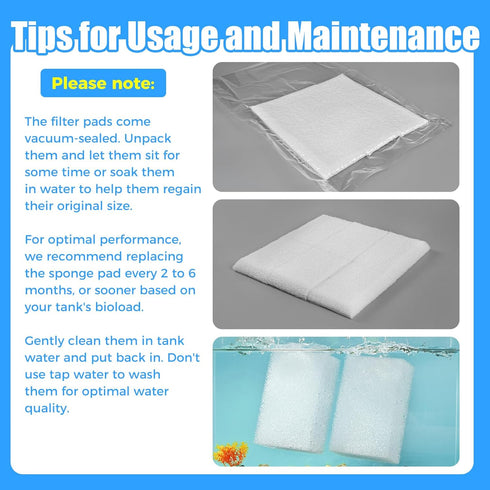 6-Pack 110, AQUANEAT Replacement Filter Sponge Pads, Aquarium Foam Insert Compatible with AquaClear Fish Tank Filter