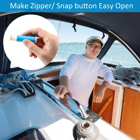 3 BBTO Pcs Zipper Wax Snap and Zipper Lubricant for Boat Care Marine Snap Lube Stick Tube for Boat, Canvas, Wetsuit