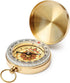 NeoLum Brass Pocket Compass with Luminous Dial, Golden Vintage Pocket Watch Style Compass,