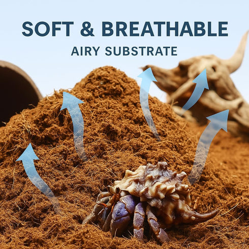 HEYPOMAX 100% 4bag) Hermit Crab Bedding with Humid Coconut Soil Natural, Soft & Safe, Ideal for Tanks and Terrariums