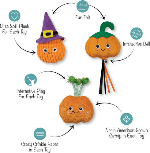 3 Sets, (904056) Fringe Studio Pet Toy, Witch of The Patch PCS Cat Toy Mini PetShop Collection