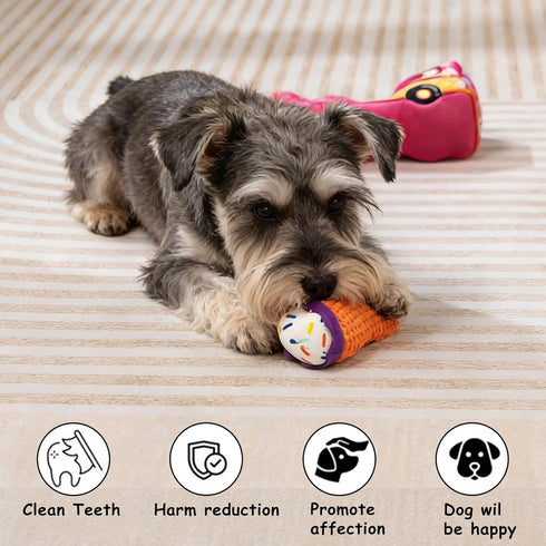 Hollypet Squeaky Dog Toy, Interactive Plush Hide and Seek Dog Toys for Small Medium Sized Dogs and Non-Aggressive