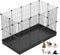 LANGXUN 24pcs DIY Small Animal Pet Playpen with Waterproof Mat, C&C Cage