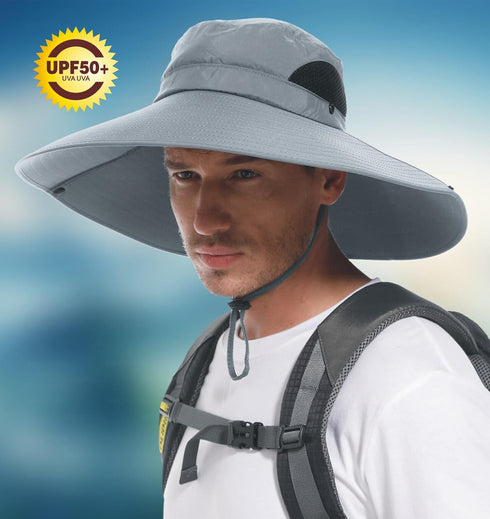 for Men & Women Ultra Wide Brim hat UPF50+ Waterproof Sun hat Suitable for Fishing Hiking Camping & etc