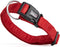 Dogline Comfort Microfiber Flat Collar for Dogs, Red, W 3/4" L 13"-21"