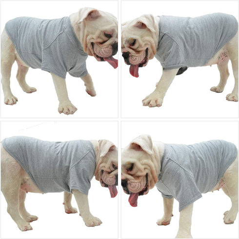 Lovelonglong Pet Clothing Dog Costumes Basic Blank T-Shirt Tee Shirts for Medium Dogs (Gray, XXL)