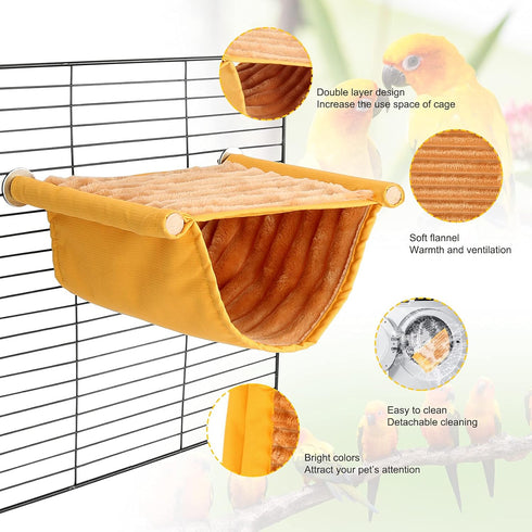 BWOGUE Winter Warm Bird Nest Bed Hanging Hammock Snuggle Hut for Parakeet, Budgies, Cockatiels, Guinea Pig