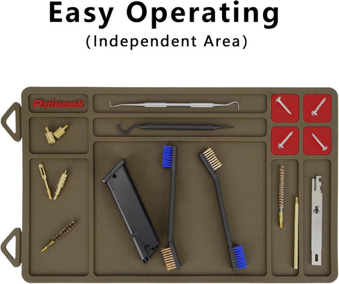 Raiseek Cleaning Mat - Pistol Gun Maintenance Mat, Anti-Slip Rubberized Repair Mat 15.9" x 9.8"