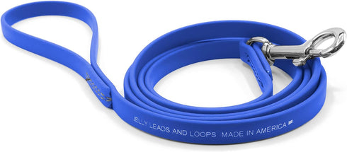 Jelly Pet Leash, Waterproof and Easy to Clean, Made in America, Stronger than Leather (1/2" x 6', Royal Blue)