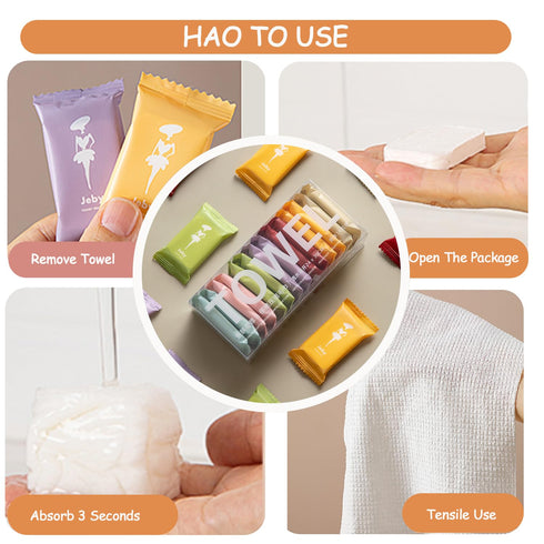 (28PCS) Disposable Compressed Towels Tablets,Portable Quick Absorbent large Size Face Wash Cloth,Reusable Cotton Facial