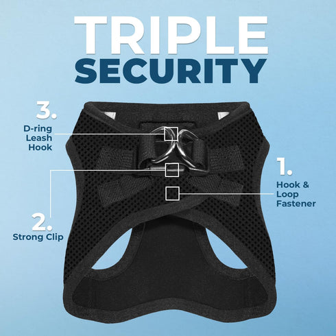 Voyager Step-In Air Dog Harness, All Weather Mesh, Reflective, No Pull for Small & Medium Dogs, Black/Black Trim, M