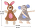 Comtim No Stuffing Dog Toys with Squeaker - Durable Chew Toys for Small Dogs & Puppies, Rabbit & Elephant